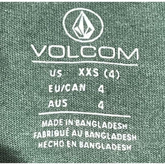 Volcom Girls XXS 4 Green Long Sleeve Shirt Palm Tree Logo NWT Casual - Picture 2 of 8